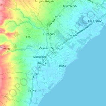 Toril topographic map, elevation, terrain.